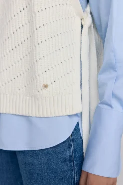 Pedro del Hierro Camisolas-laçada de Colete com malha Ecru