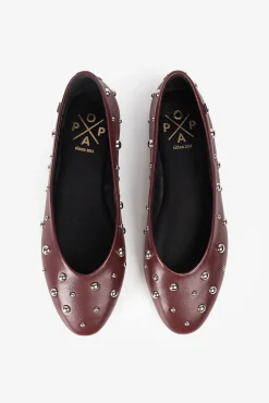 Popa Sabrinas|Calçado De Couro-Lady Etoile Dançarina Cravejada Granada