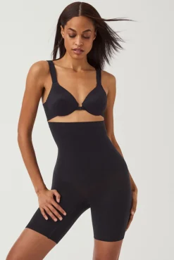 Spanx Roupa Interior-Lange Shorts mit hohem Bund Nude. preto