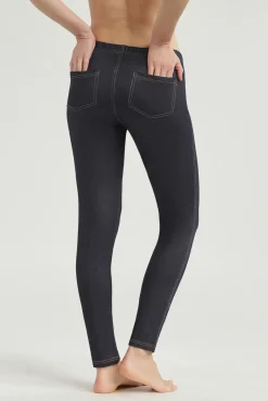 DIM Calças-Leggings longas com efeito denim feminino azul