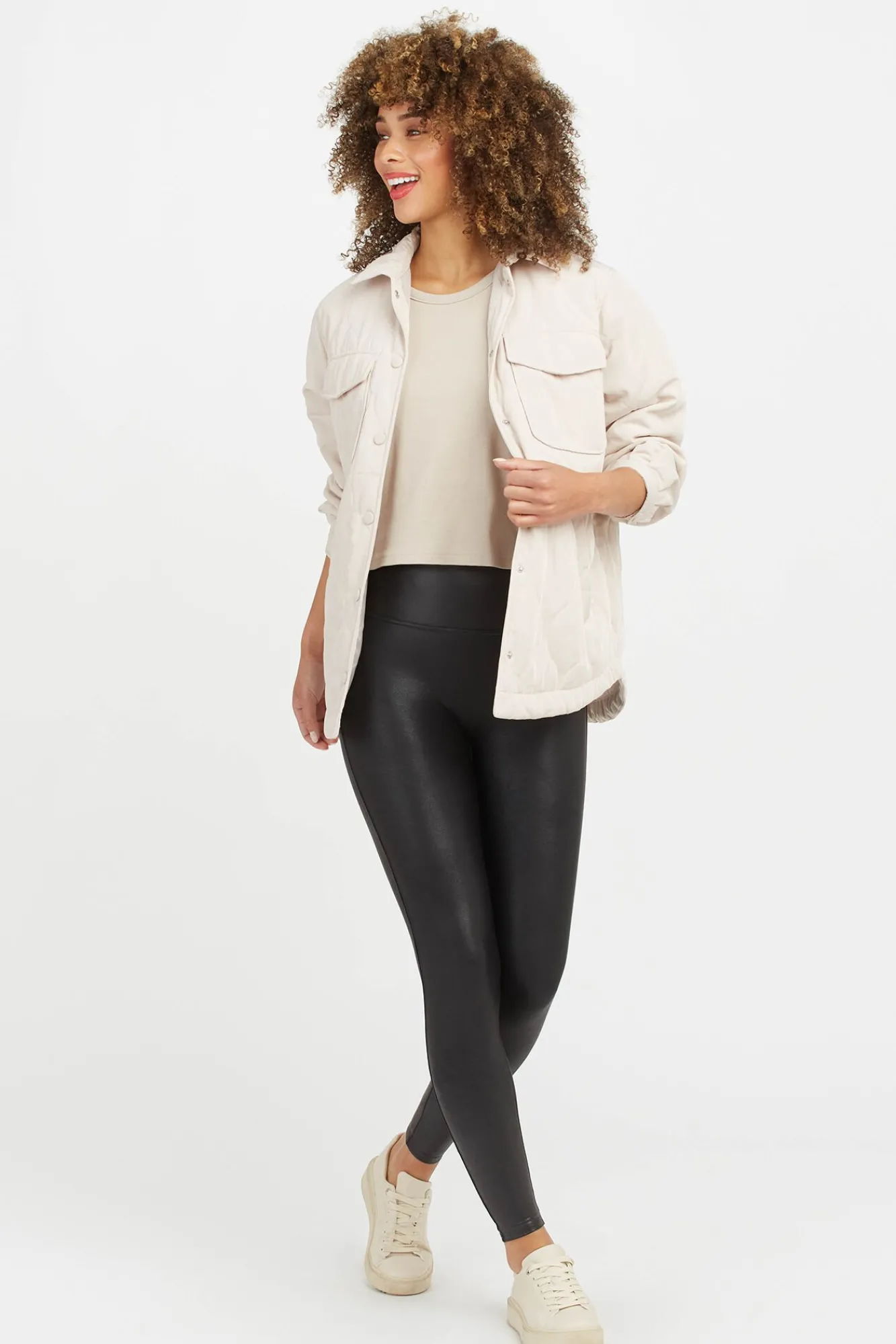 Spanx Calças-Leggins reductores efecto cuero preto