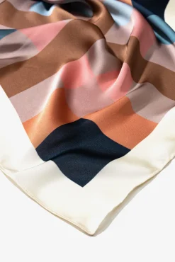 Vilanova Cachecol-Lenço de cetim com estampado geométrica Multicolorido