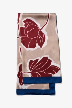 Vilanova Cachecol-Lenço de cetim com estampado floral Multicolorido