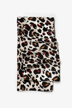 Vilanova Cachecol-Lenço de cetim com estampado animal Tostado