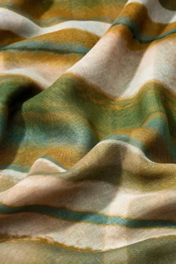 Vilanova Cachecol-Lenço Estampado com Efeito Linho bege