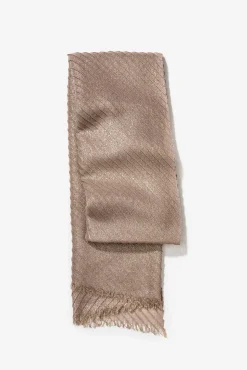 Vilanova Cachecol-Lenço retangular plissado metálico Castanho