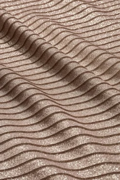 Vilanova Cachecol-Lenço retangular plissado metálico Castanho