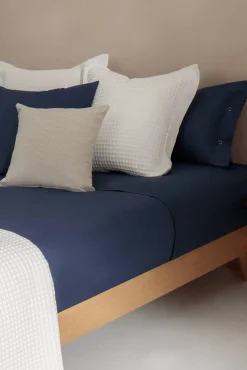 Textura Conjuntos De Roupa De Cama-Lençol algodão orgânico. Cama 150-160 cm. azul