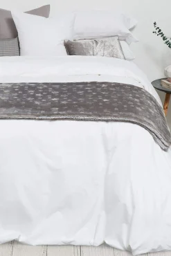 Textura Conjuntos De Roupa De Cama-Lençol algodão percal. Cama 135-140 cm. branco