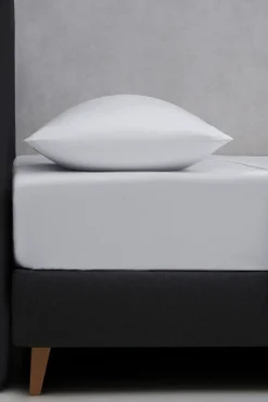 Bassols Conjuntos De Roupa De Cama-Lençol Bajera Satén 400 Hilos Cama 150-160 cm Branco