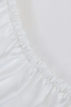 Bassols Conjuntos De Roupa De Cama-Lençol Bajera Satén 400 Hilos Cama 150-160 cm Branco