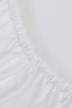 Bassols Conjuntos De Roupa De Cama-Lençol Bajera Satén 300 Hilos Cama 180 cm Branco