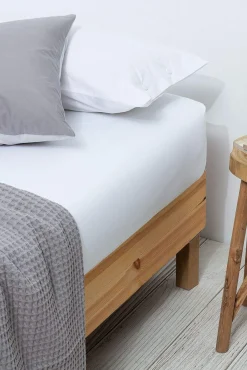 Textura Conjuntos De Roupa De Cama-Lençol de baixo algodão percal. Cama 150-160 cm. branco