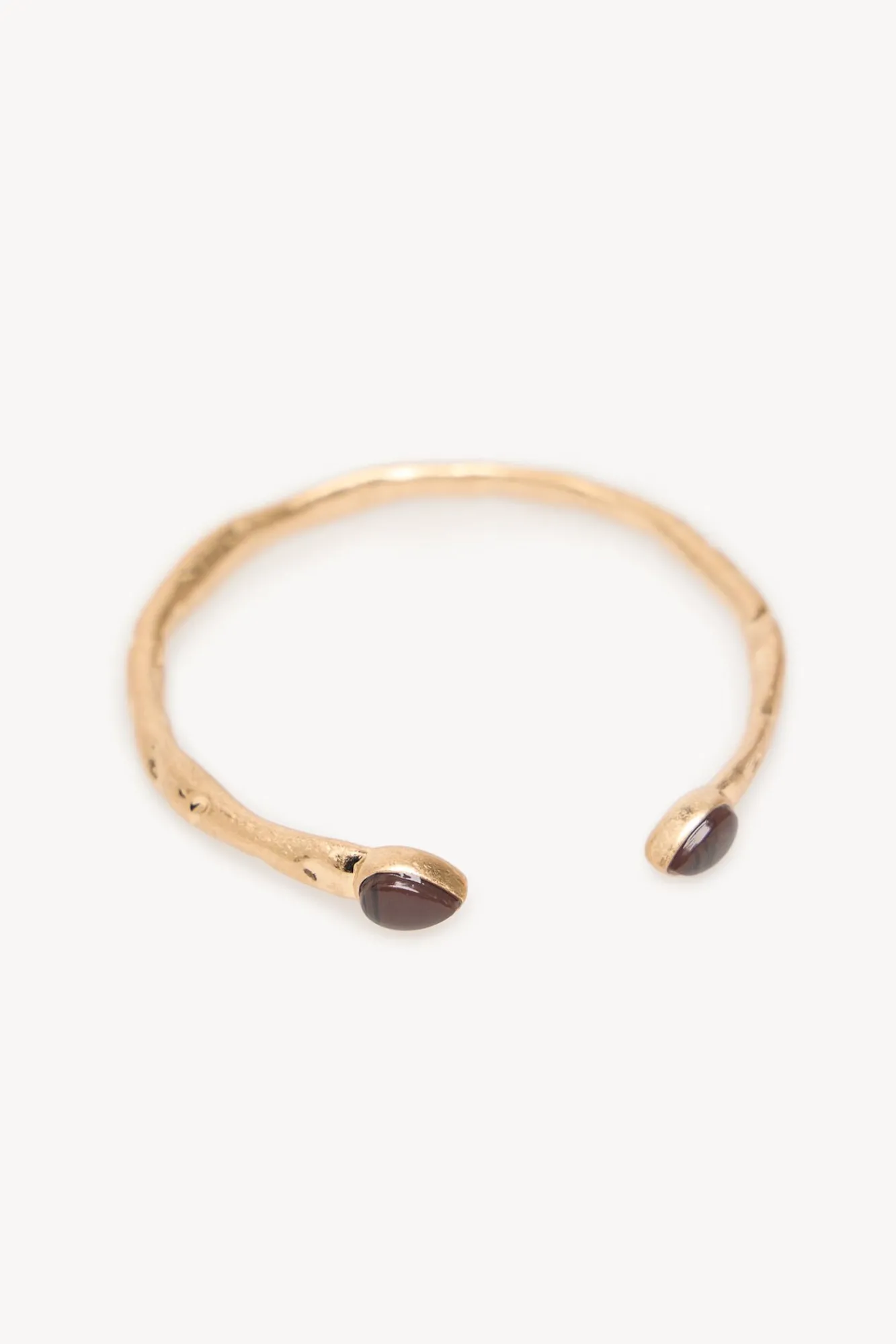 Hoss Intropia Joalharia E Bijuteria-Leslie. Pulseira de pedra banhada a ouro Castanho