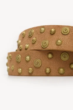 Hoss Intropia Cintos-Liana. Cinto de croute com tachas Castanho