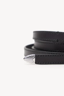 Hoss Intropia Cintos-Liez. Cinto de pele com duas voltas Preto