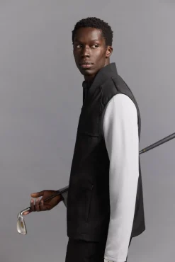 Pedro del Hierro Coletes|Casacos-liso de golfe Colete Preto