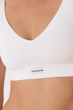 Women'secret Roupa Interior-LOVELY top branco canelado sem costura bege