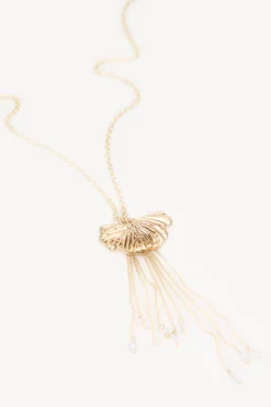 Hoss Intropia Joalharia E Bijuteria-Luz. Colar de folhas longas Dourado