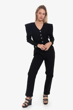 Cuplé Macacões|Vestidos-Macacão com abas laterais Preto