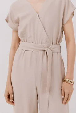 Cortefiel Vestidos|Macacões-Macacão cruzado estampado Castanho