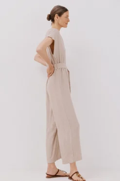 Cortefiel Vestidos|Macacões-Macacão cruzado estampado Castanho