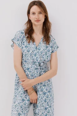 Cortefiel Macacões|Vestidos-Macacão cruzado estampado Multicolorido