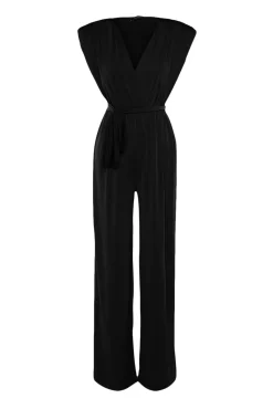 Trendyol Macacões|Vestidos-Macacão de malha preto