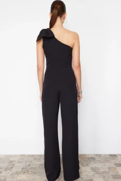 Trendyol Macacões|Vestidos-Macacão de uma manga preto