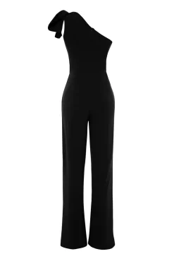 Trendyol Macacões|Vestidos-Macacão de uma manga preto