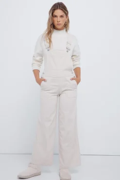 Springfield Calças-Macacão de veludo cotelê cru