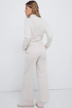 Springfield Calças-Macacão de veludo cotelê cru