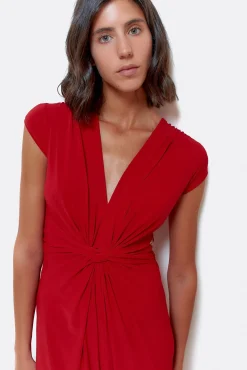 Cuplé Macacões-Macacão em malha com nó à frente Vermelho