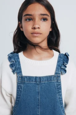 Springfield Kids Vestidos-Macacão jeans longo para meninas azul