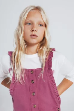 Springfield Kids Vestidos-Macacão longo com babados para meninas rosa
