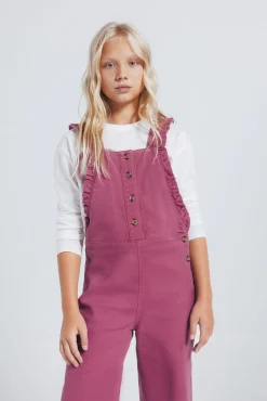 Springfield Kids Vestidos-Macacão longo com babados para meninas rosa