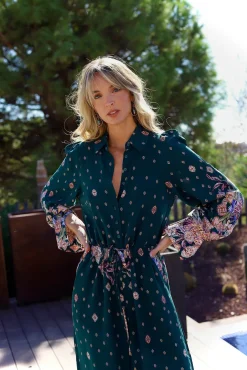 Jaase Vestidos-Macacão Rita com estampado Estella Azul