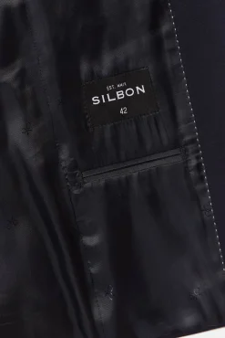 Silbon Blazers|Blazers-Macacão stretch natural Azul