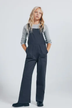 Springfield Kids Vestidos-Macacão xadrez feminino cinzento