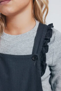 Springfield Kids Vestidos-Macacão xadrez feminino cinzento