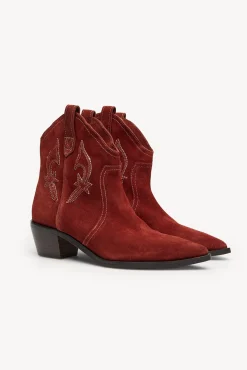Hoss Intropia Botas|Botas Cowboy-Macarena. Botim baixo croute Castanho