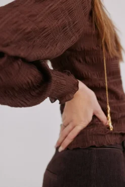 Hoss Intropia T-Shirts-Mafalda. Top franzido Castanho