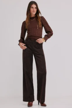 Hoss Intropia T-Shirts-Mafalda. Top franzido Castanho