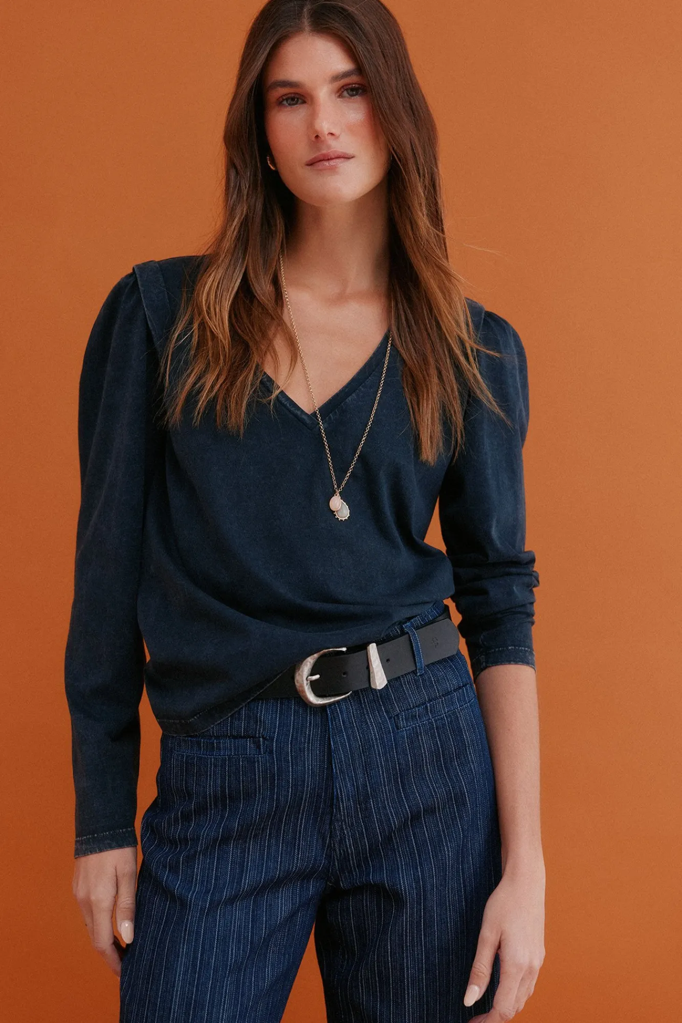 Hoss Intropia T-Shirts-Maialen. T-shirt com efeito lavado Cinzento