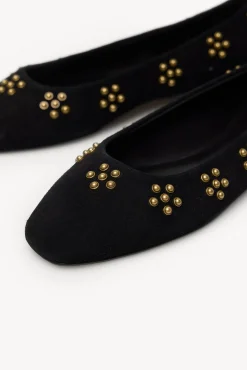 Hoss Intropia Sabrinas|Calçado De Couro-Maitane. Bailarinas de croute com tachas Preto