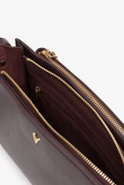 Vilanova Malas-Mala com efeito de couro e bolso Castanho