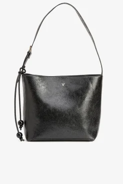 Vilanova Malas-Mala de ombro com efeito de cobra Preto