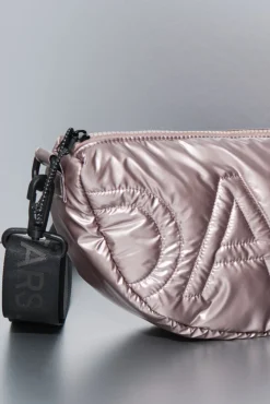 Dash and Stars Malas-Mala de ombro em nylon rosa metálico beige