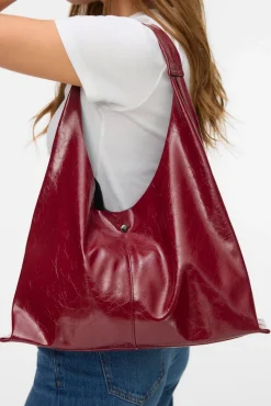 Vero Moda Malas-Mala efeito pele Vermelho