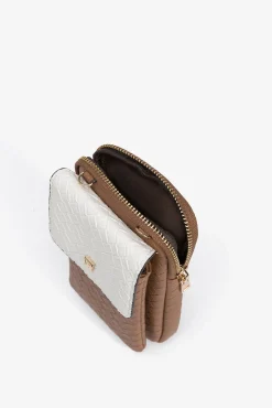 Vilanova Malas-Mala para celular texturizada em dois tons Castanho